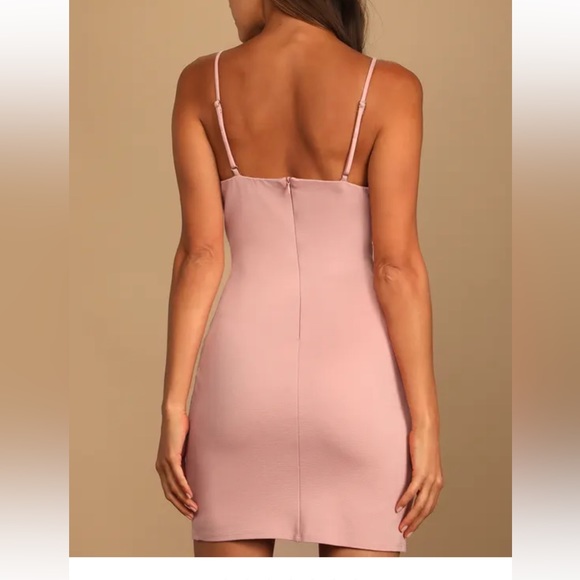 Lulus Drinks On Me Mauve Pink Sleeveless Pleated Bodycon Dress - Picture 8 of 11